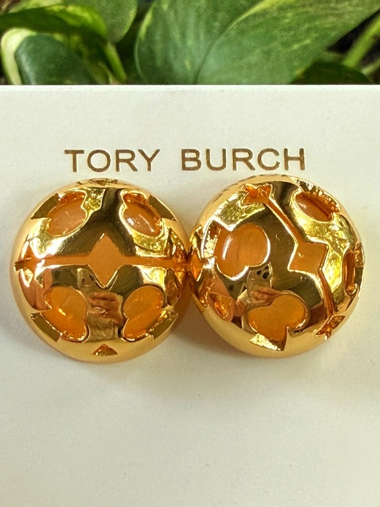 Tory Burch Jewelry - Tory Burch Earrings DOMED CUTOUT GOLD TONE DOME UNIQUE PIERCED / POST NWT